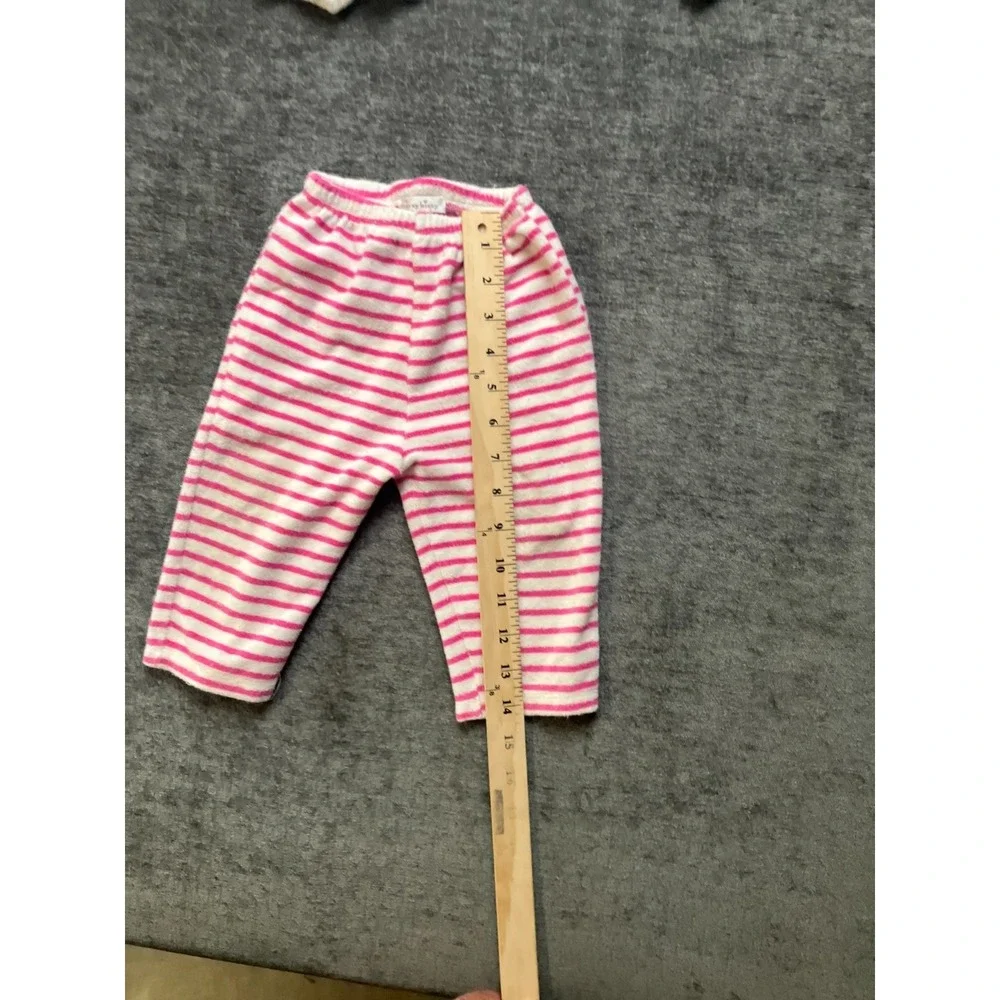 Kissy‎ Kissy 2-Piece Fleece Outfit Set Baby 12-18 White Pink Striped Snap Front